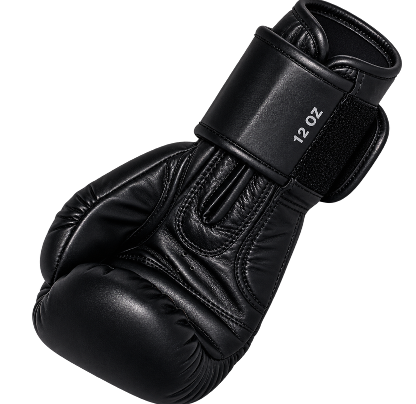 Перчатки боксерские универсальные черные с тиснением