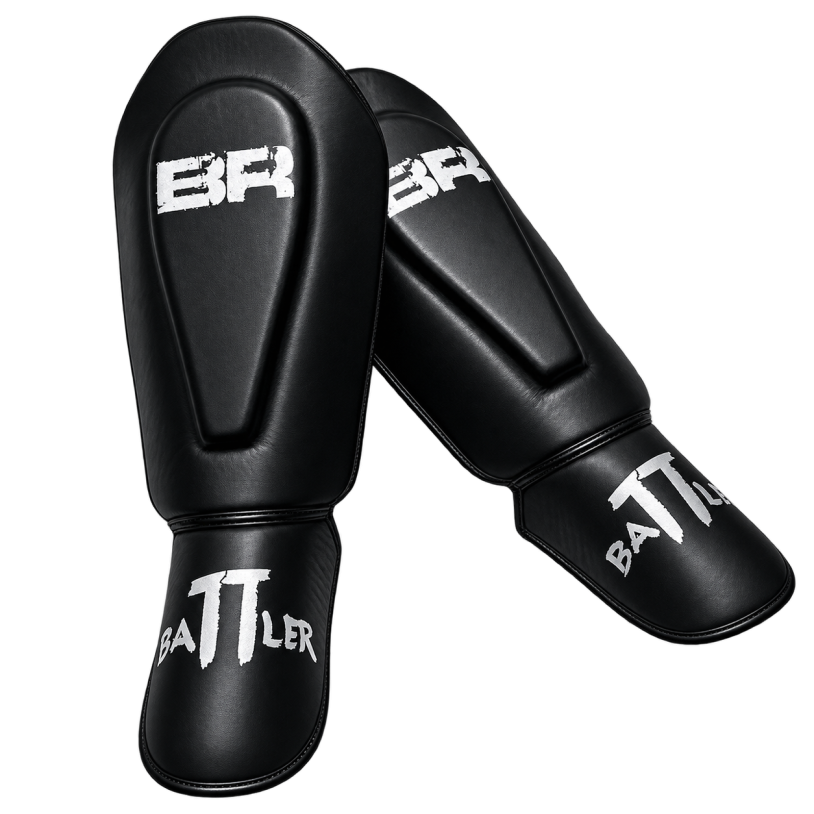 Захист ніг (чорний з срібними логотипами)